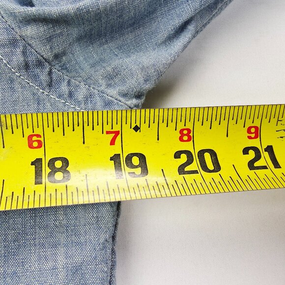 J. Crew Slim Blue Denim Style Button Down Long Sleeve Mens Sz Small Cotton Shirt - Picture 2 of 9